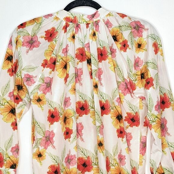 Tucker The Combo Classic Blouse Hawaiian Baazar Floral Silk Top - Picture 5 of 7